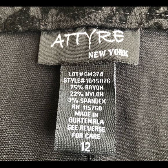 ATTYRE New York/ LEGGINGS /Blk jacquard print/ 12 - Picture 6 of 7